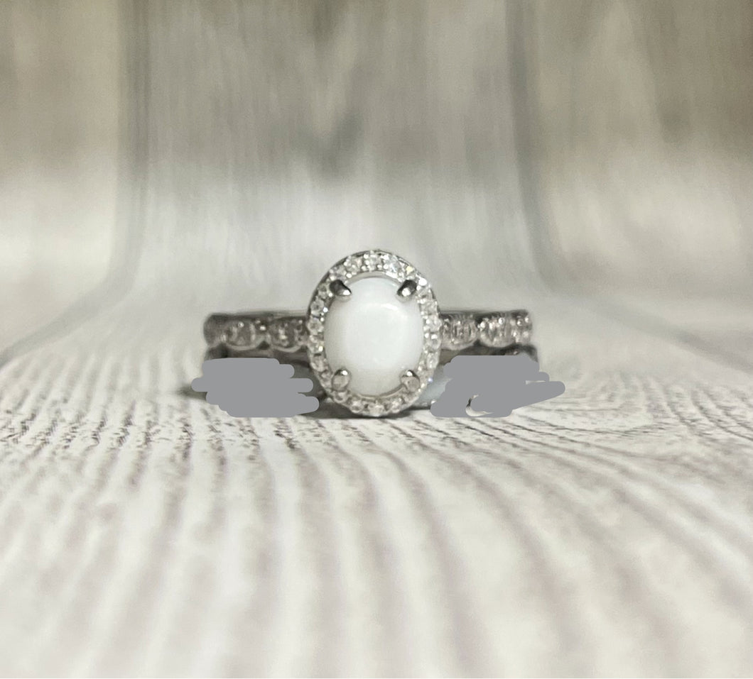 Oval Halo Keepsake Ring