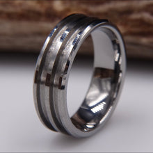 Load image into Gallery viewer, Double channel Tungsten men’s ring
